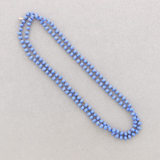 LONG NECKLACE KNOTS WITH FACETED CRYSTALS 1.2M*8MM