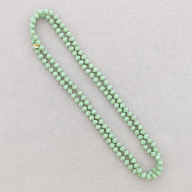 LONG NECKLACE KNOTS WITH FACETED CRYSTALS 1.2M*8MM