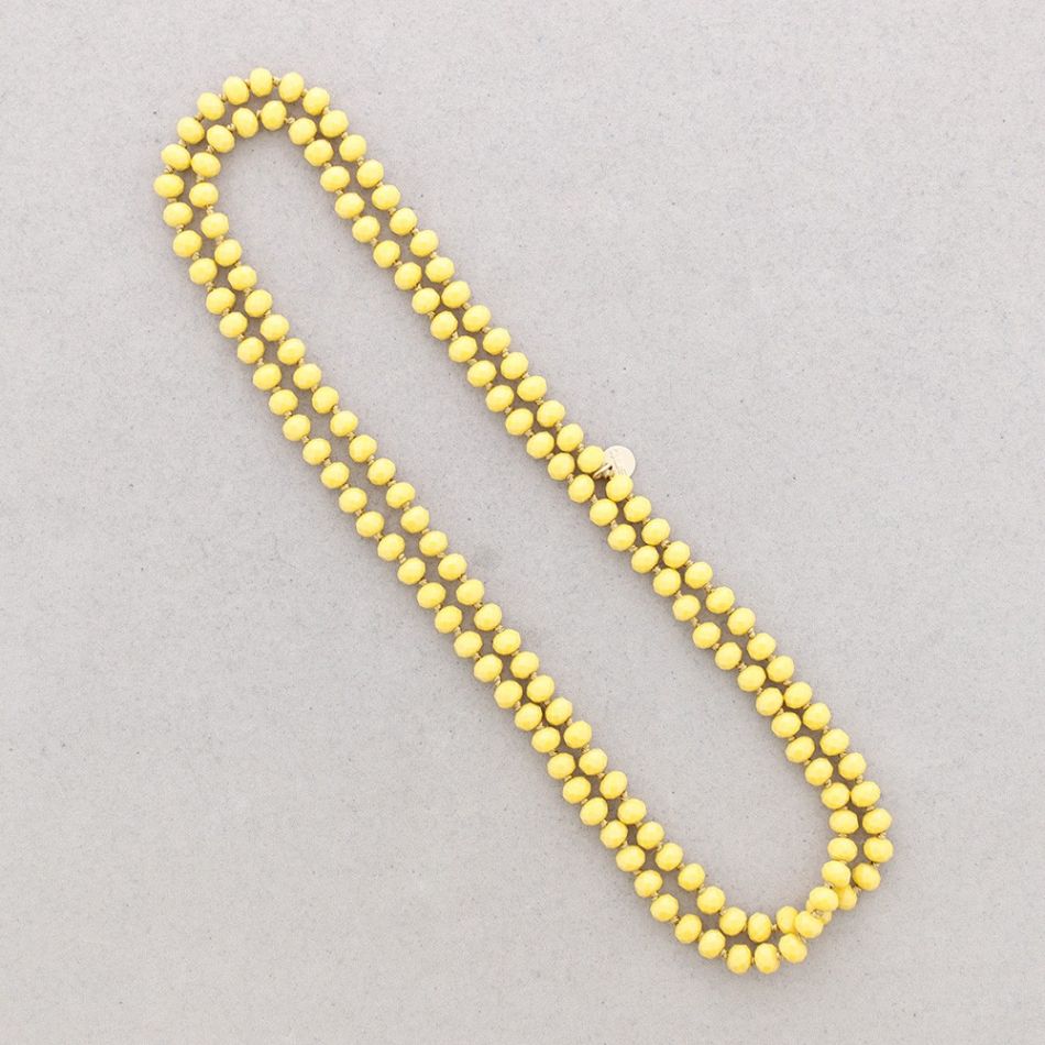LONG NECKLACE KNOTS WITH FACETED CRYSTALS 1.2M*8MM