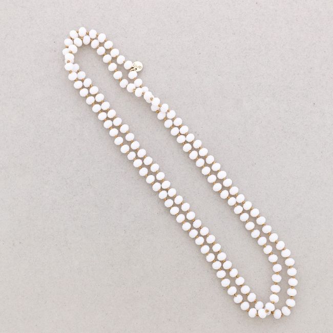 LONG NECKLACE KNOTS WITH FACETED CRYSTALS 1.2M*8MM