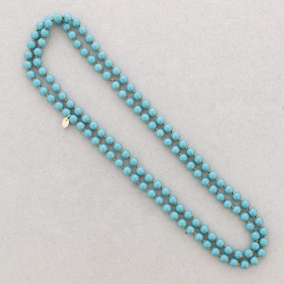 COLLAR LARGO NUDOS BOLAS RESINA 1.2M*8MM