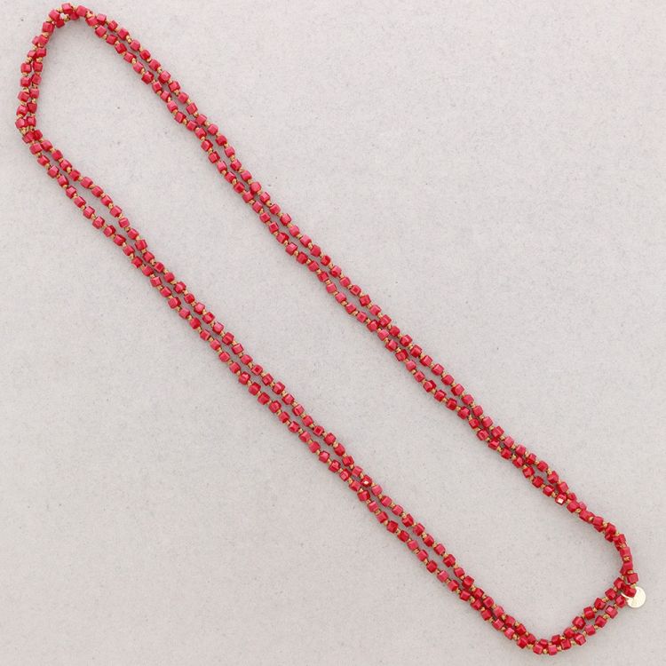 COLLAR LARGO NUDOS BOLAS CUADRADAS FACETADAS CRISTAL 1.5M*4MM