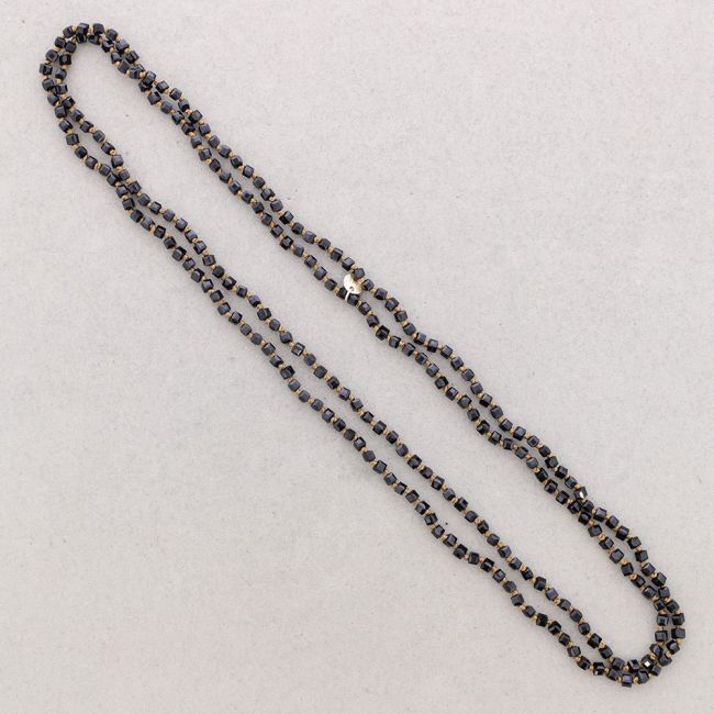 LONG NECKLACE KNOTS FACETED SQUARE BALLS CRYSTAL 1.5M*4MM