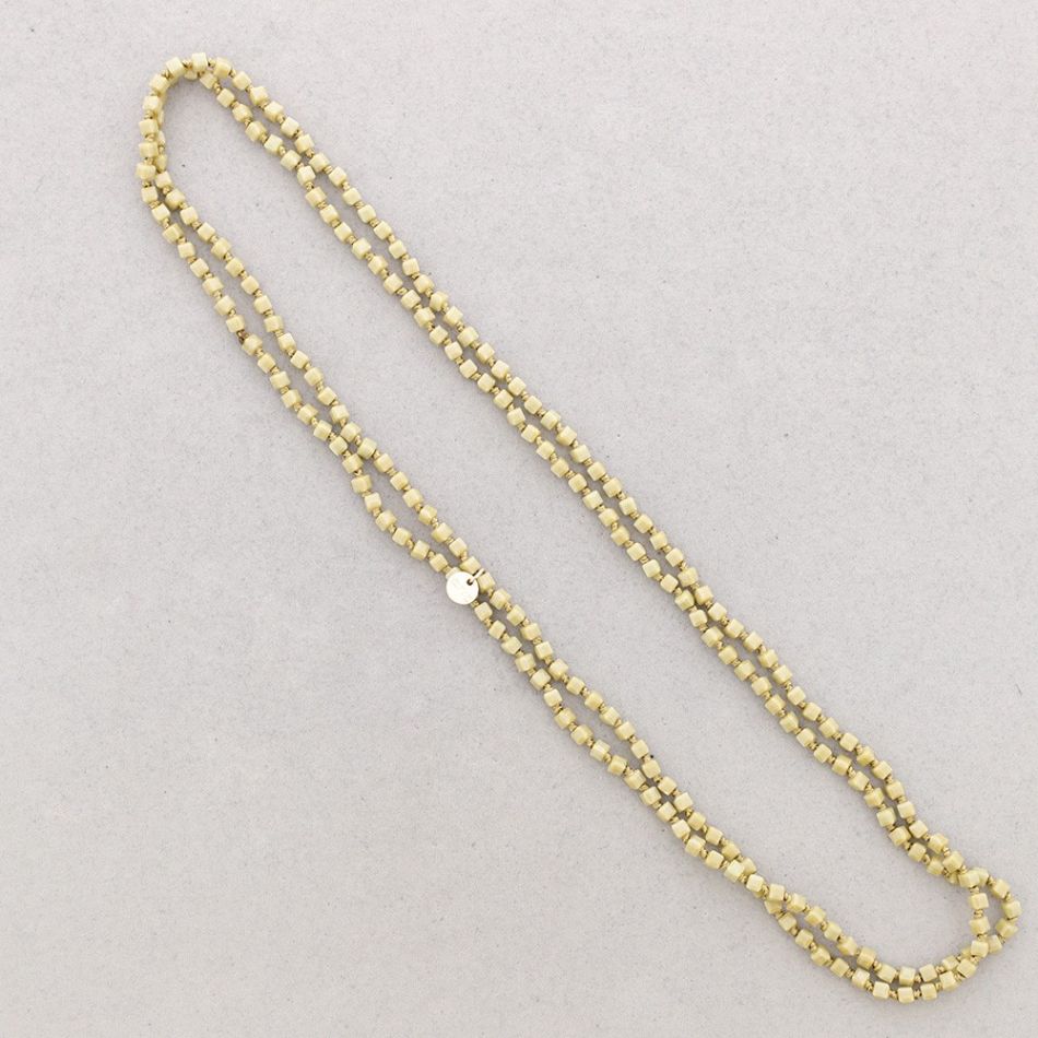 LONG NECKLACE KNOTS FACETED SQUARE BALLS CRYSTAL 1.5M*4MM