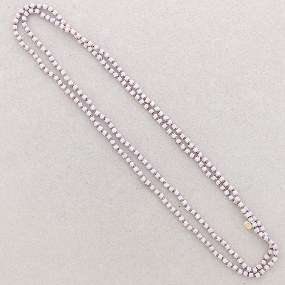 LONG NECKLACE KNOTS FACETED SQUARE BALLS CRYSTAL 1.5M*4MM