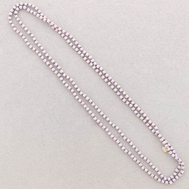 LONG NECKLACE KNOTS FACETED SQUARE BALLS CRYSTAL 1.5M*4MM