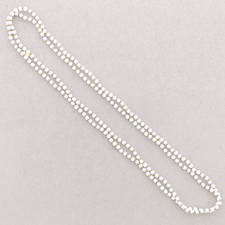 COLLAR LARGO NUDOS BOLAS CUADRADAS FACETADAS CRISTAL 1.5M*4MM 2