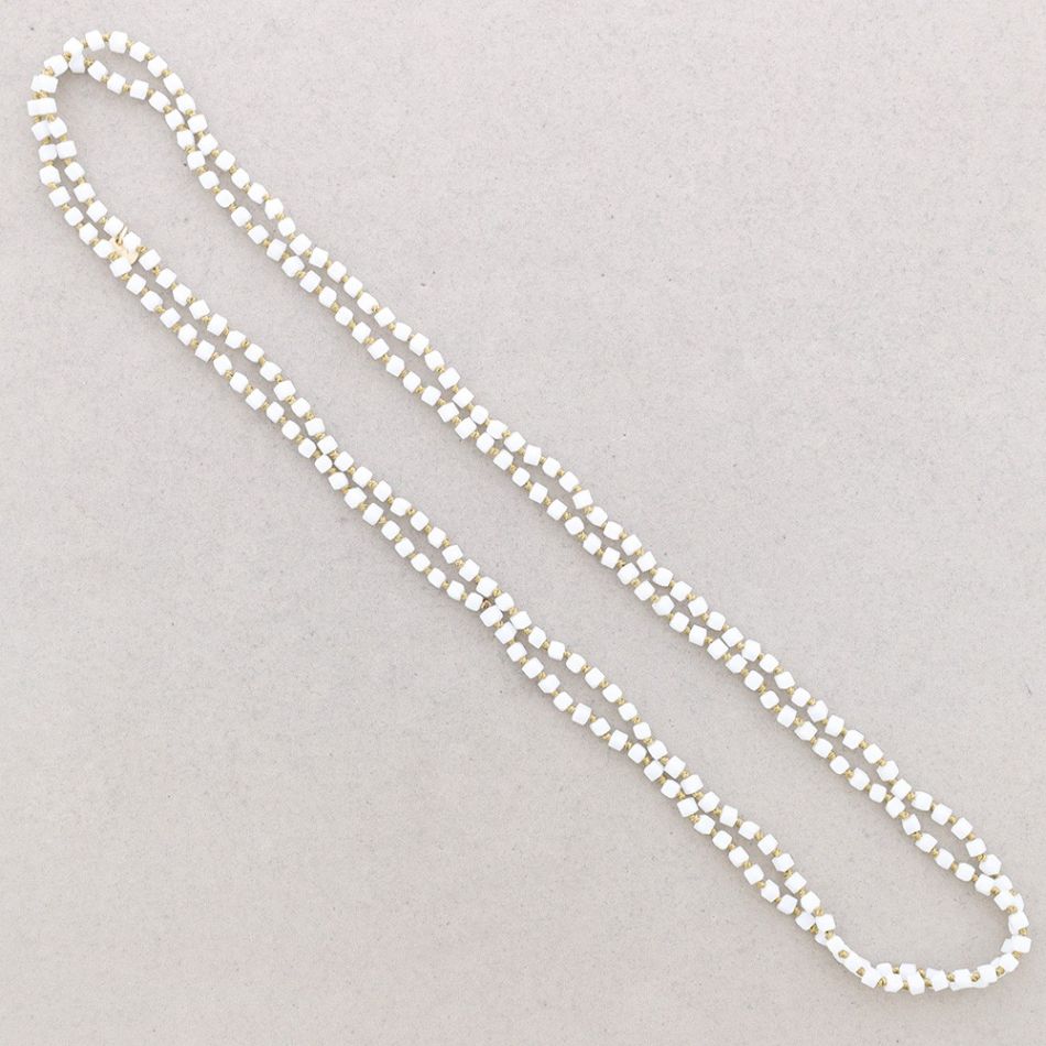 LONG NECKLACE KNOTS FACETED SQUARE BALLS CRYSTAL 1.5M*4MM