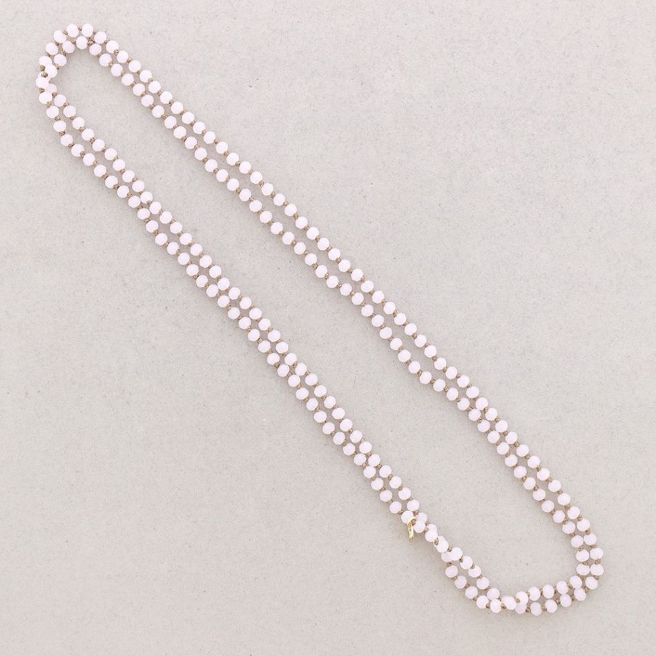 LONG NECKLACE KNOTS WITH FACETED CRYSTALS 1.5M*6MM