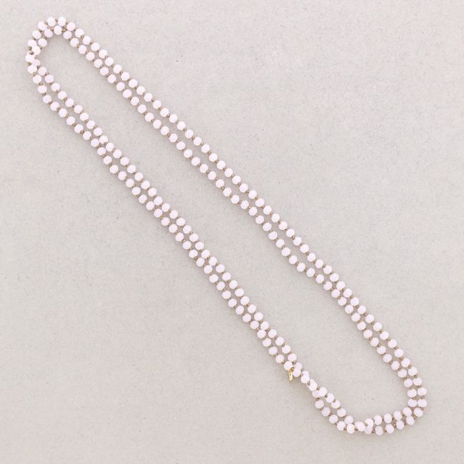 LONG NECKLACE KNOTS WITH FACETED CRYSTALS 1.5M*6MM
