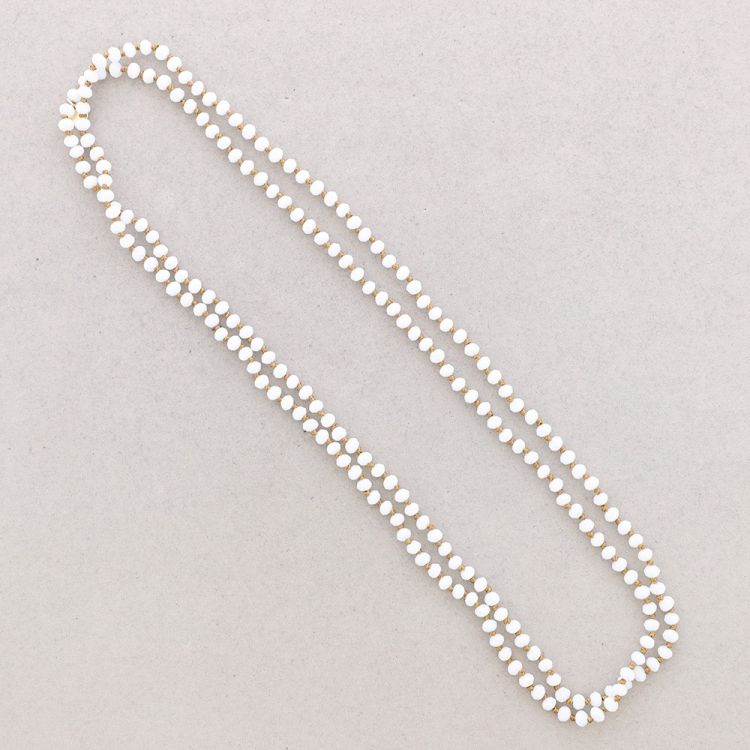 LONG NECKLACE KNOTS WITH FACETED CRYSTALS 1.5M*6MM 2