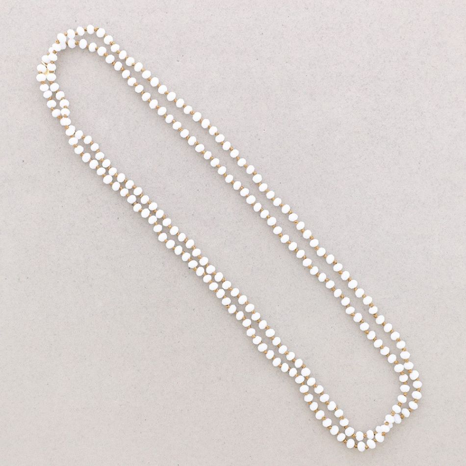 LONG NECKLACE KNOTS WITH FACETED CRYSTALS 1.5M*6MM