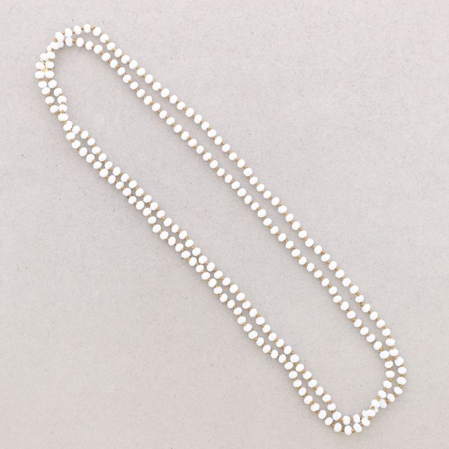 LONG NECKLACE KNOTS WITH FACETED CRYSTALS 1.5M*6MM