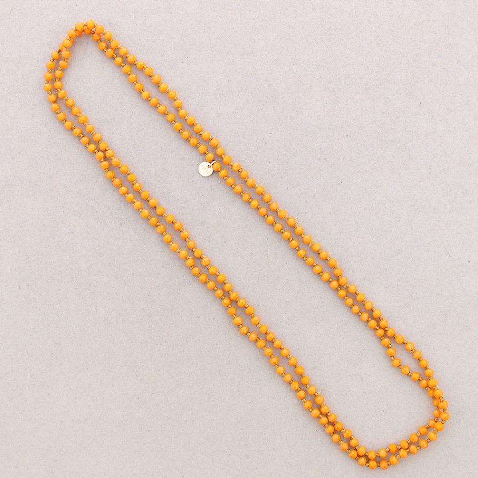 LONG NECKLACE KNOTS WITH FACETED CRYSTALS 1.5M*6MM