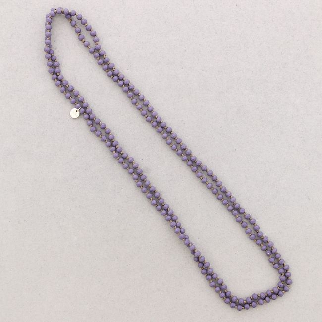 COLLAR LARGO NUDOS BOLAS FACETADAS CRISTAL 1.5M*6MM