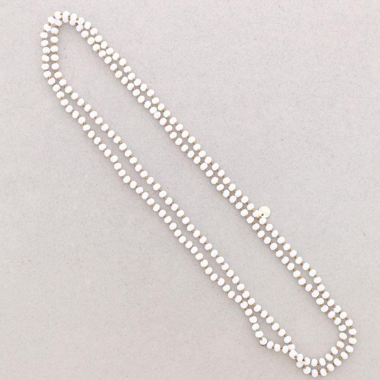 COLLAR LARGO NUDOS BOLAS FACETADAS CRISTAL 1.5M*6MM