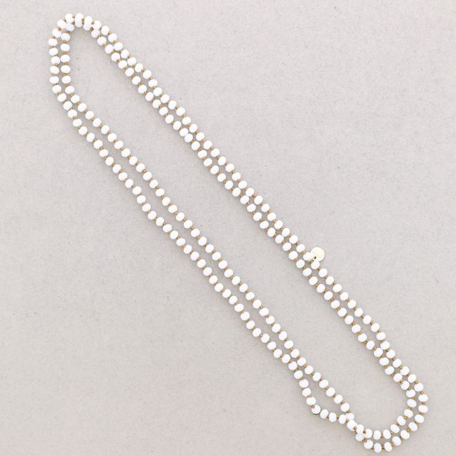 COLLAR LARGO NUDOS BOLAS FACETADAS CRISTAL 1.5M*6MM