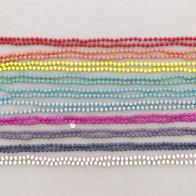 COLLAR LARGO NUDOS BOLAS FACETADAS CRISTAL 1.5M*6MM