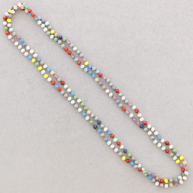 COLLAR LARGO NUDOS CRISTALES FACETADOS 1.5M*6MM