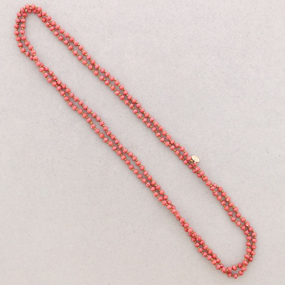 COLLAR LARGO NUDOS CRISTALES FACETADOS 1.5M*6MM