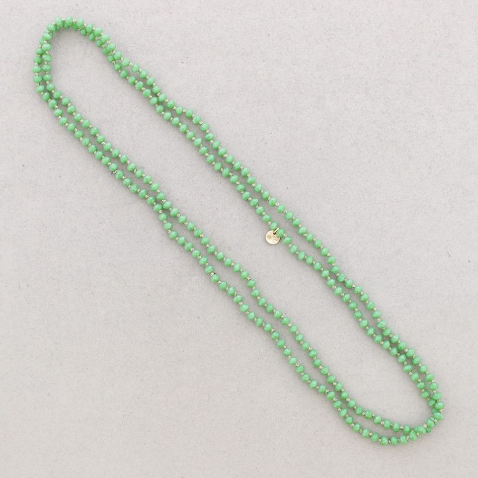 LONG NECKLACE KNOTS WITH FACETED CRYSTALS 1.5M*6MM