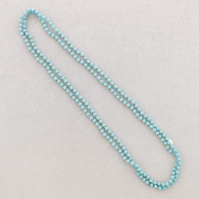 LONG NECKLACE KNOTS WITH FACETED CRYSTALS 1.5M*6MM