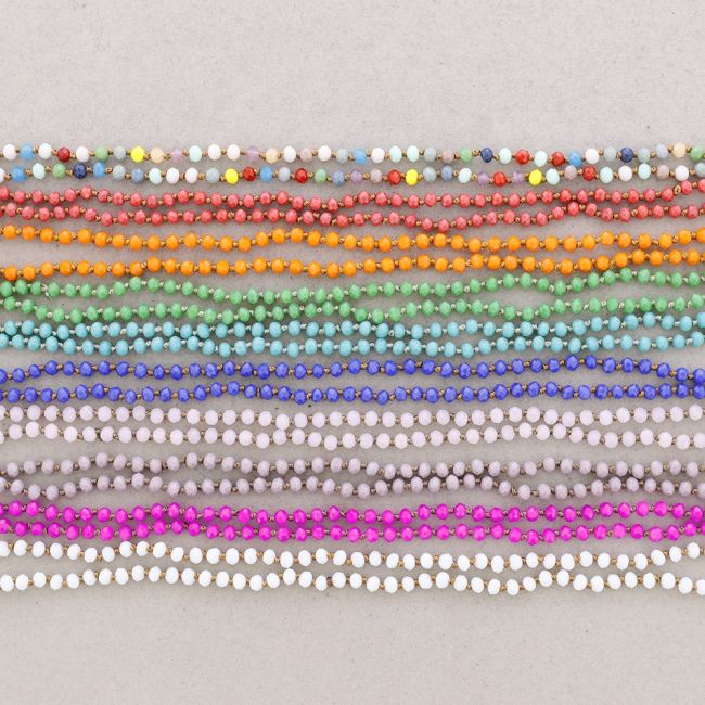 LONG NECKLACE KNOTS WITH FACETED CRYSTALS 1.5M*6MM