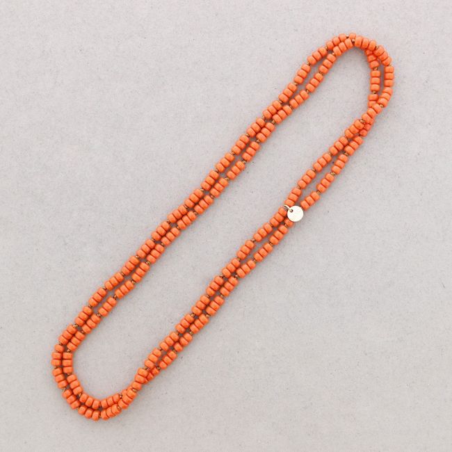 LONG NECKLACE KNOTS FLAT RESIN BALLS 1.2M*6MM
