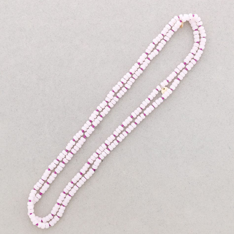 LONG NECKLACE KNOTS FLAT RESIN BALLS 1.2M*6MM