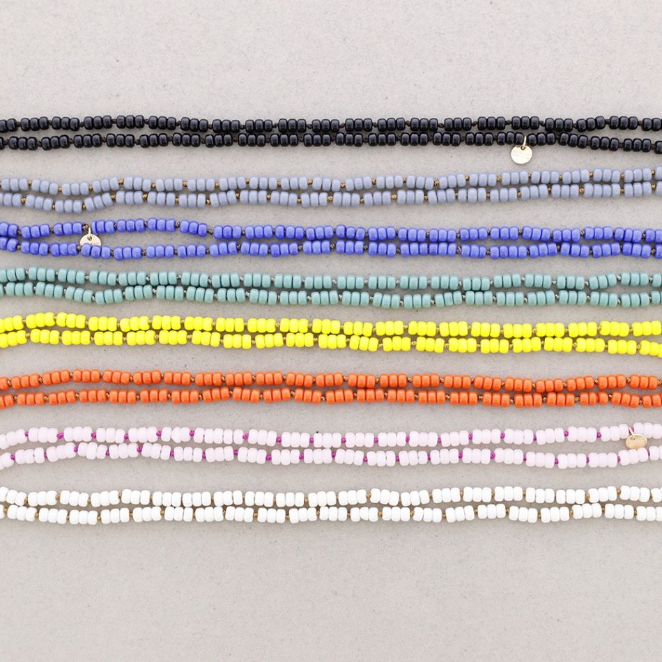 LONG NECKLACE KNOTS FLAT RESIN BALLS 1.2M*6MM