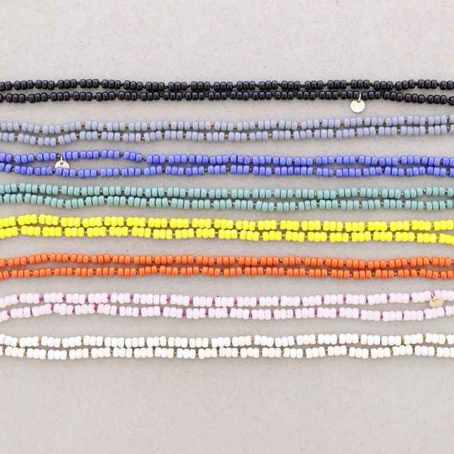 COLLAR LARGO NUDOS BOLAS PLANAS RESINA 1.2M*6MM