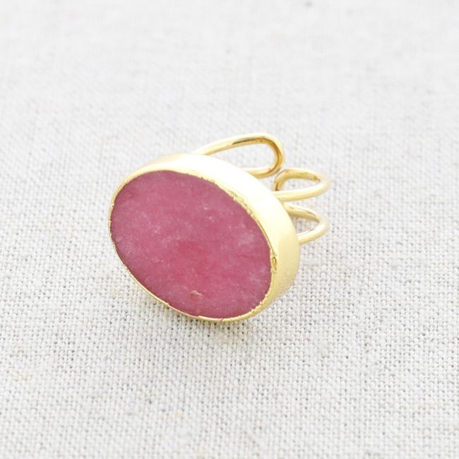 STEEL RING WITH STONE MEDAL