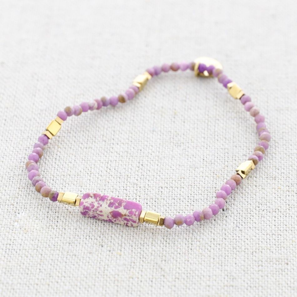 STEEL ELASTIC BRACELET WITH STONES