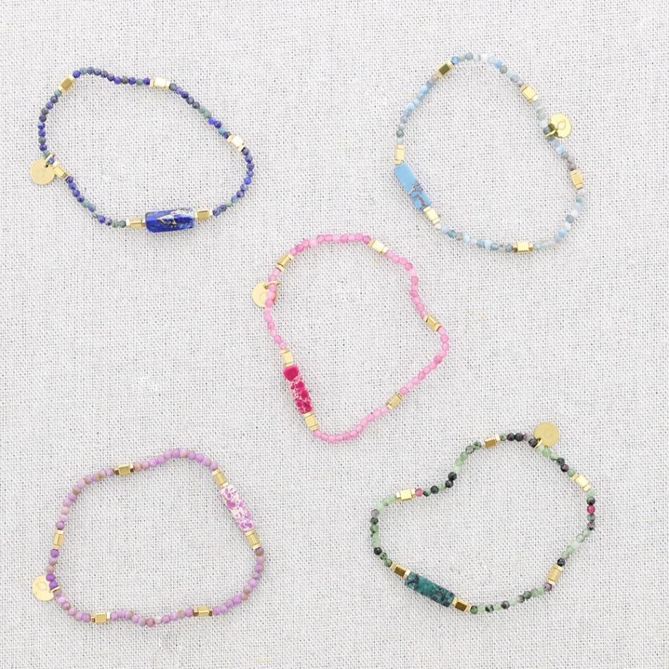 PULSERA ELÁSTICA ACERO PIEDRAS