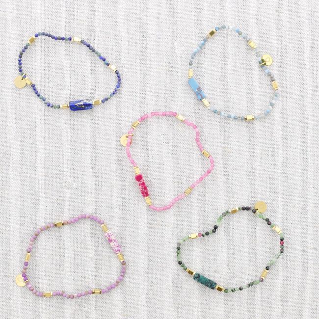PULSERA ELÁSTICA ACERO PIEDRAS