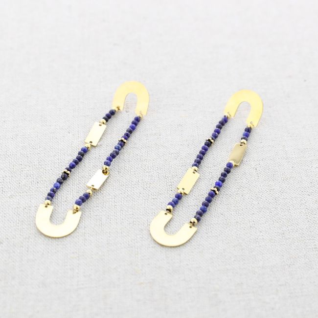 PENDIENTES ACERO ALARGADO CRISTALES