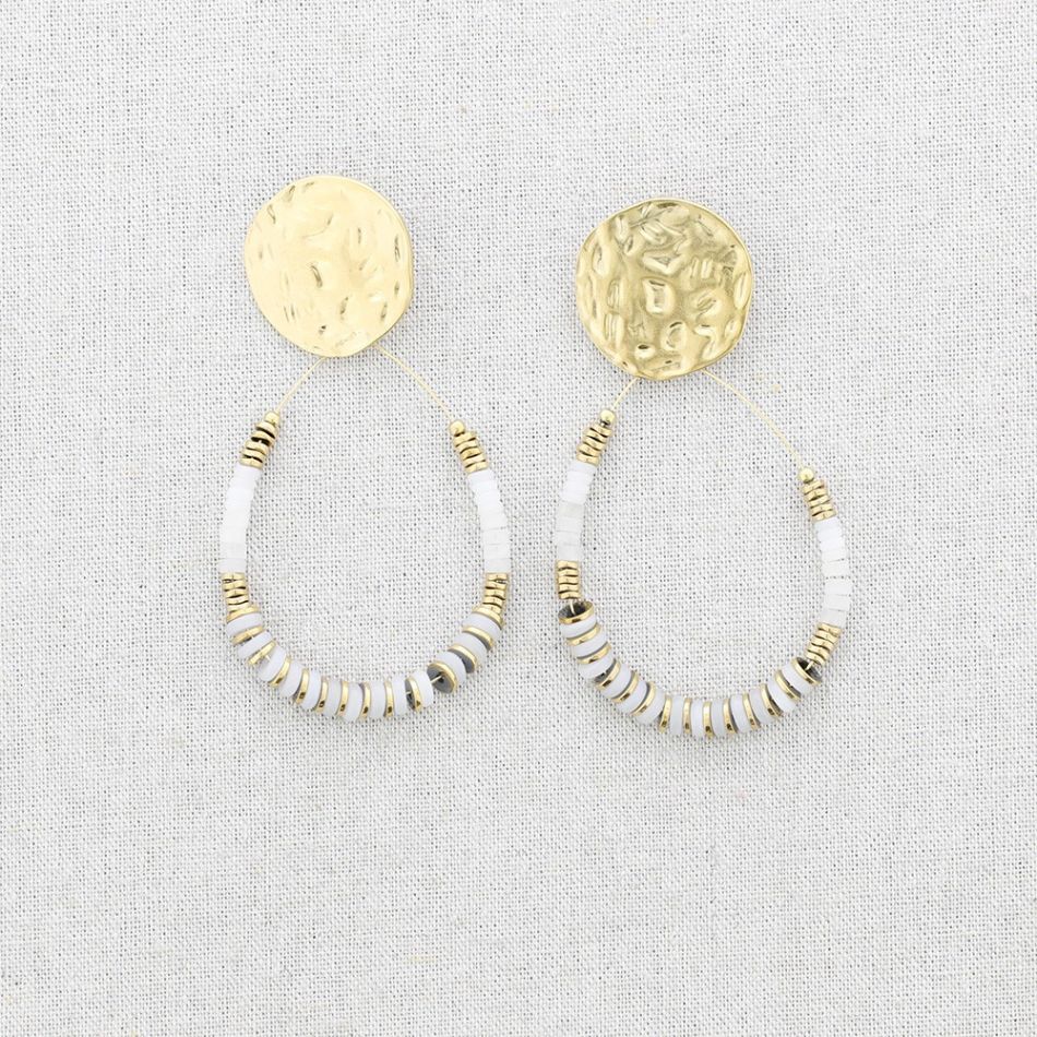 PENDIENTES ACERO MEDALLA GOTA PIEDRAS