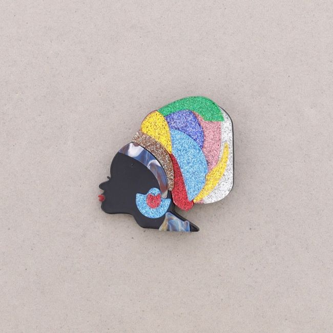 WOMAN RESIN BROOCH