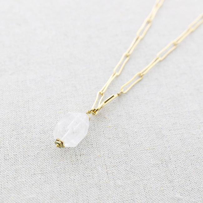 COLLAR LARGO ACERO AJUSTABLE COLGANTE PIEDRA