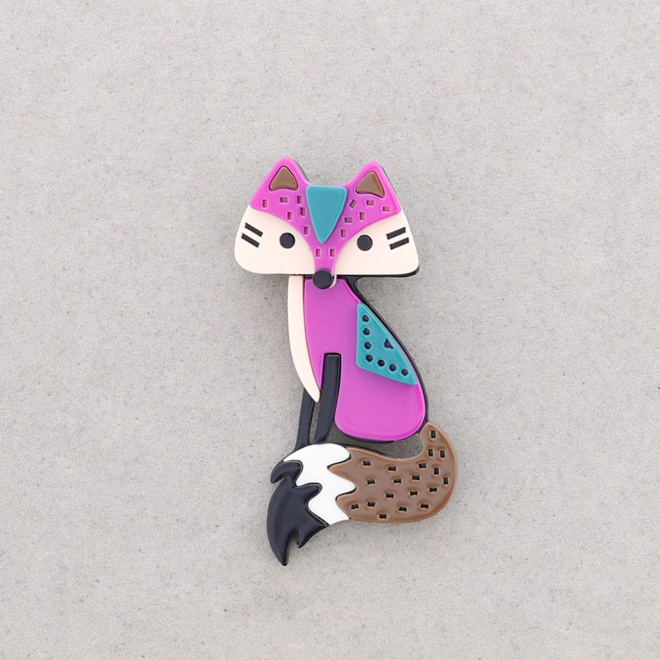 RESIN FOX BROOCH