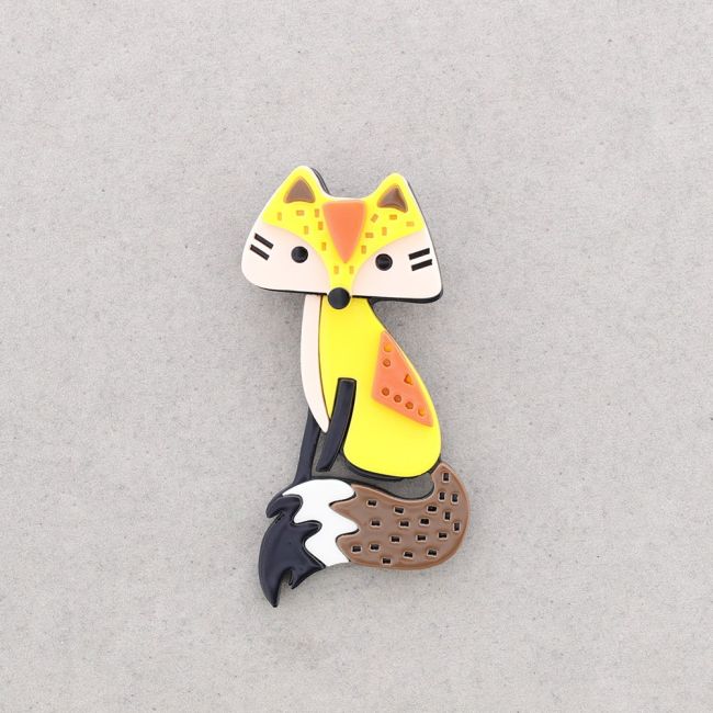 RESIN FOX BROOCH