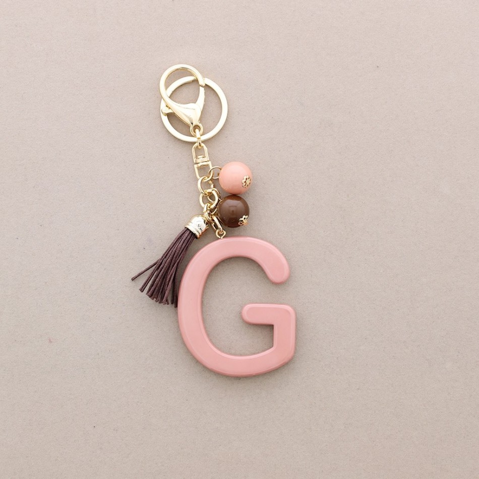 KEYCHAIN PENDANT INITIAL LETTER G RESIN