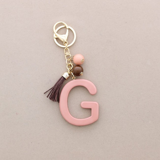 KEYCHAIN PENDANT INITIAL LETTER G RESIN