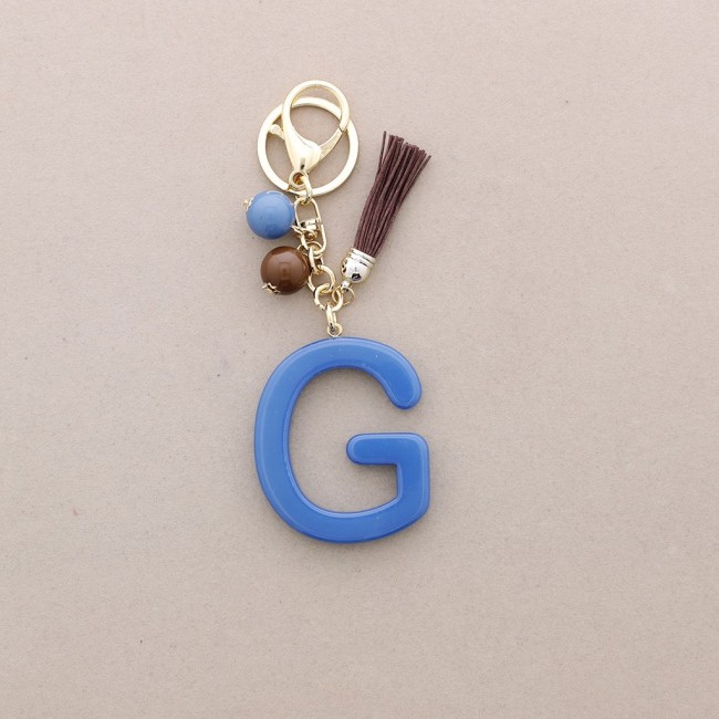 KEYCHAIN PENDANT INITIAL LETTER G RESIN