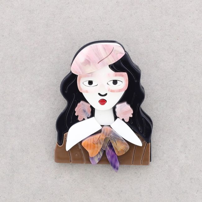 GIRL RESIN BROOCH