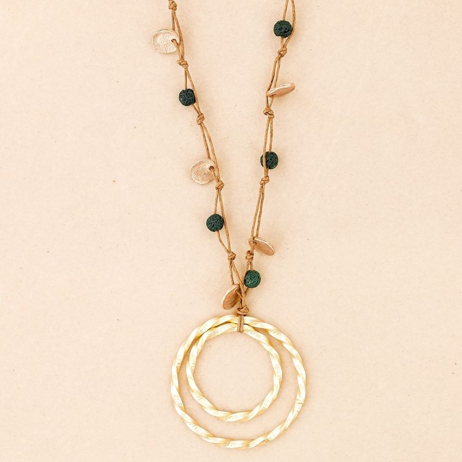 LONG METAL PENDANT NECKLACE
