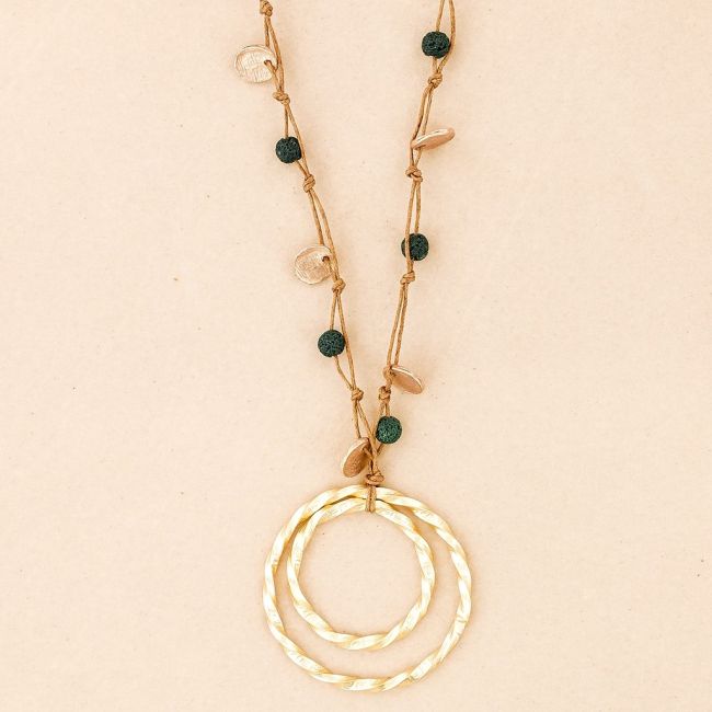 LONG METAL PENDANT NECKLACE