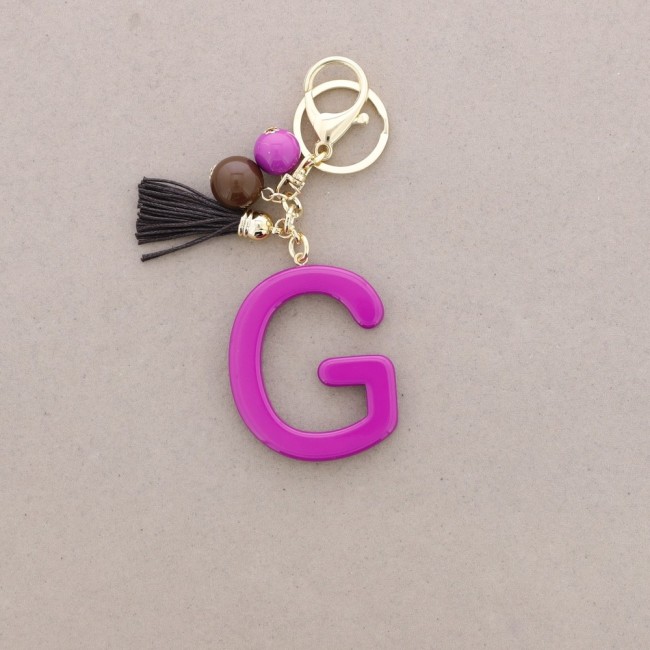 KEYCHAIN PENDANT INITIAL LETTER G RESIN