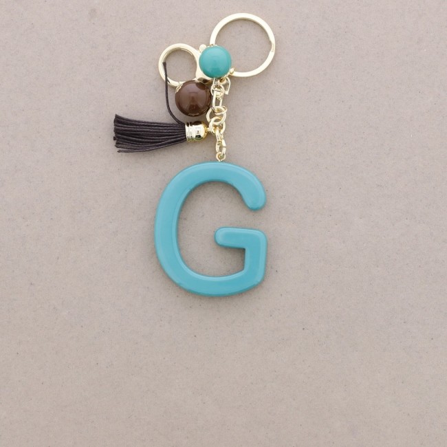 KEYCHAIN PENDANT INITIAL LETTER G RESIN