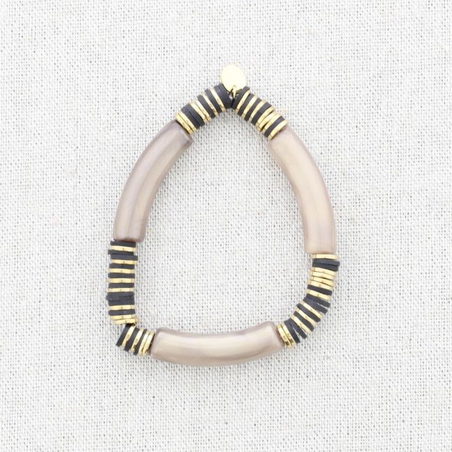 STEEL ELASTIC BRACELET WITH RESIN BEADS